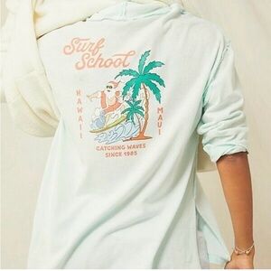 Free People We the Free Oversized Surf School Long Sleeve. Size Large.NWOT